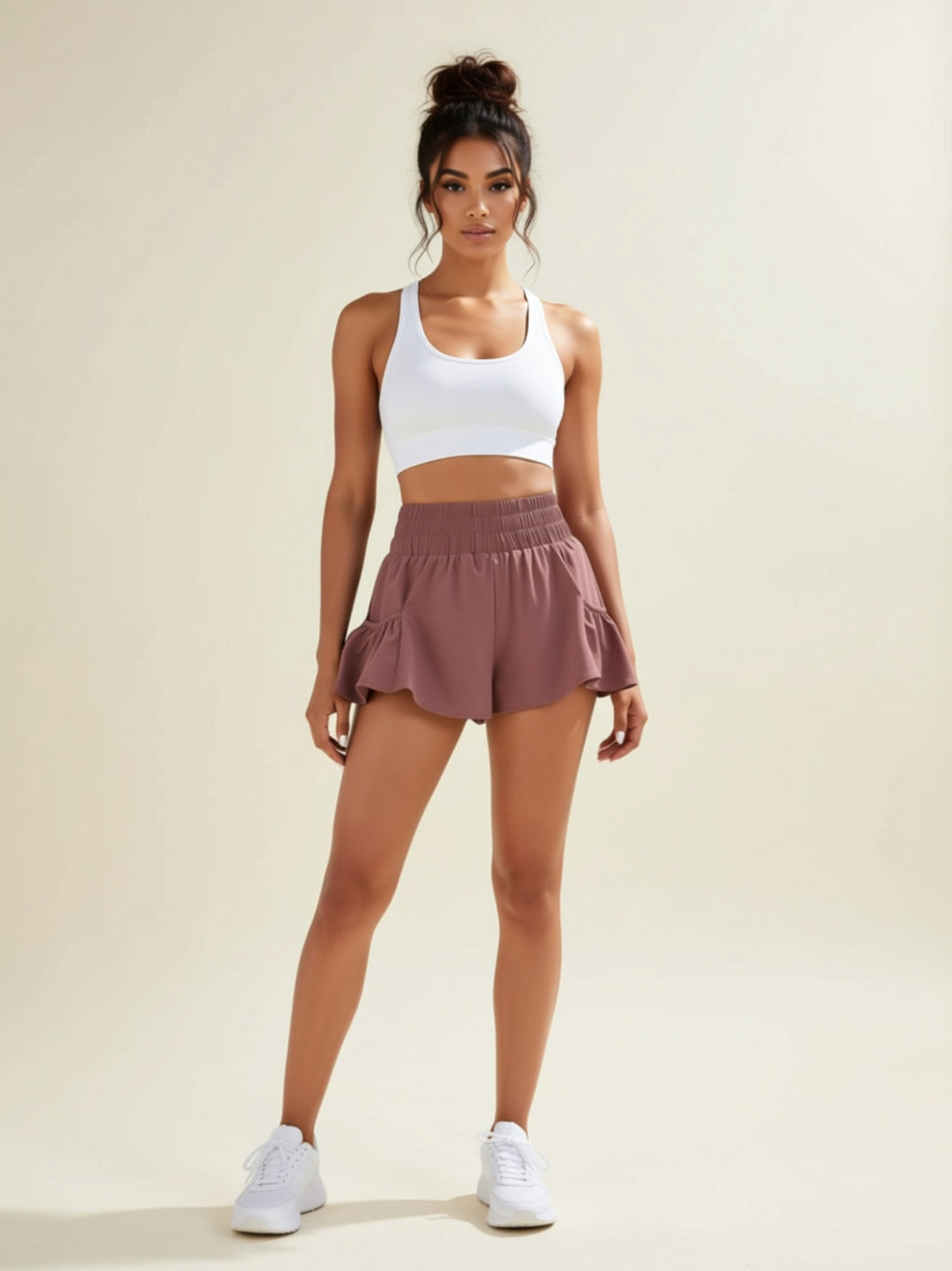 Solid Woven Sports Shorts