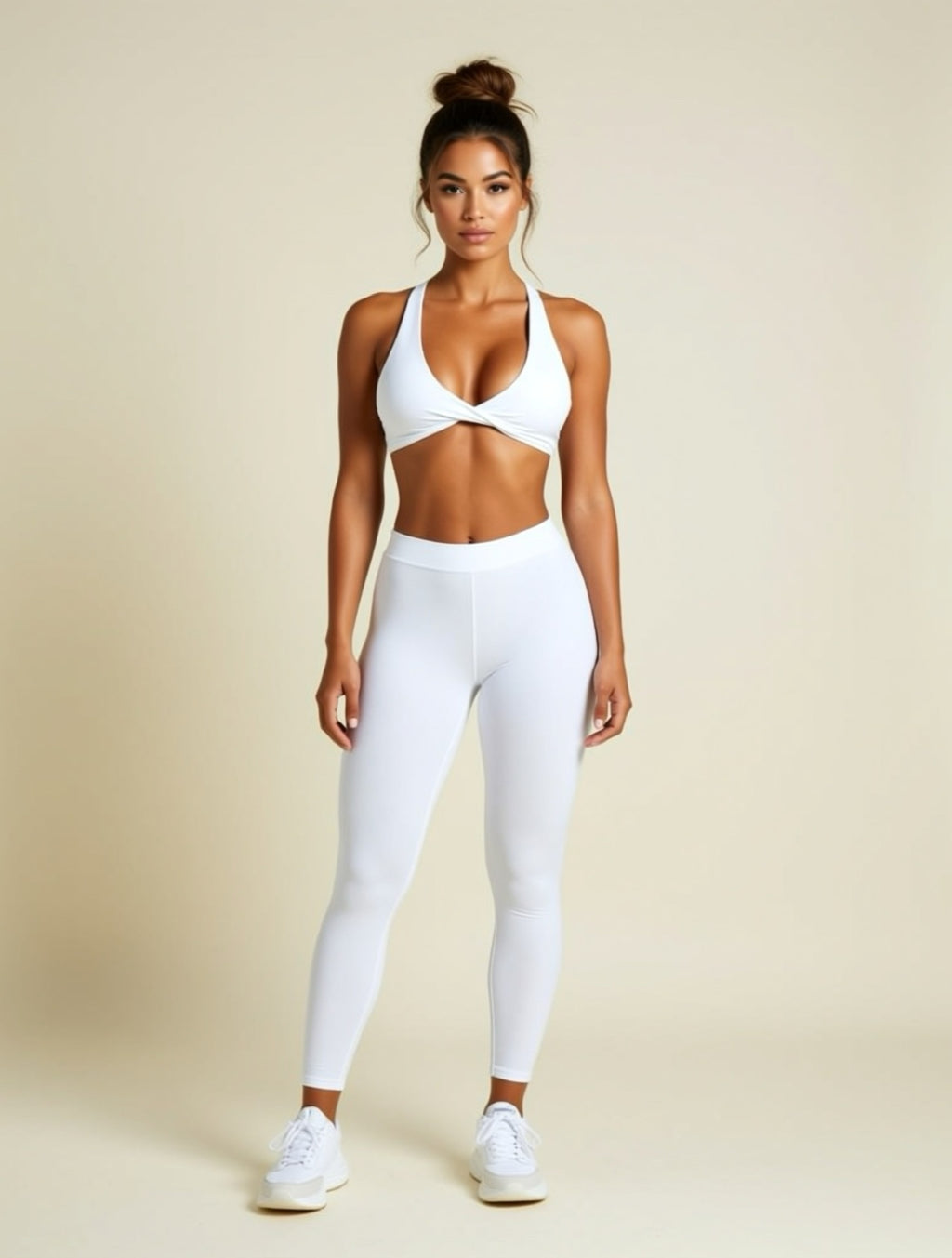 Deep V High‑Support Sports Bra