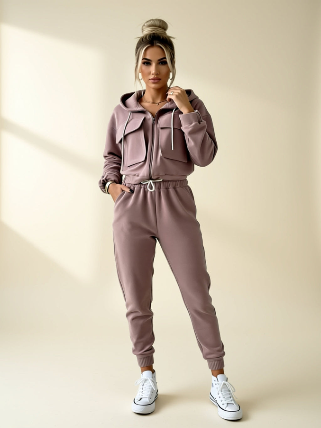Solid 2‑Piece Pant Set