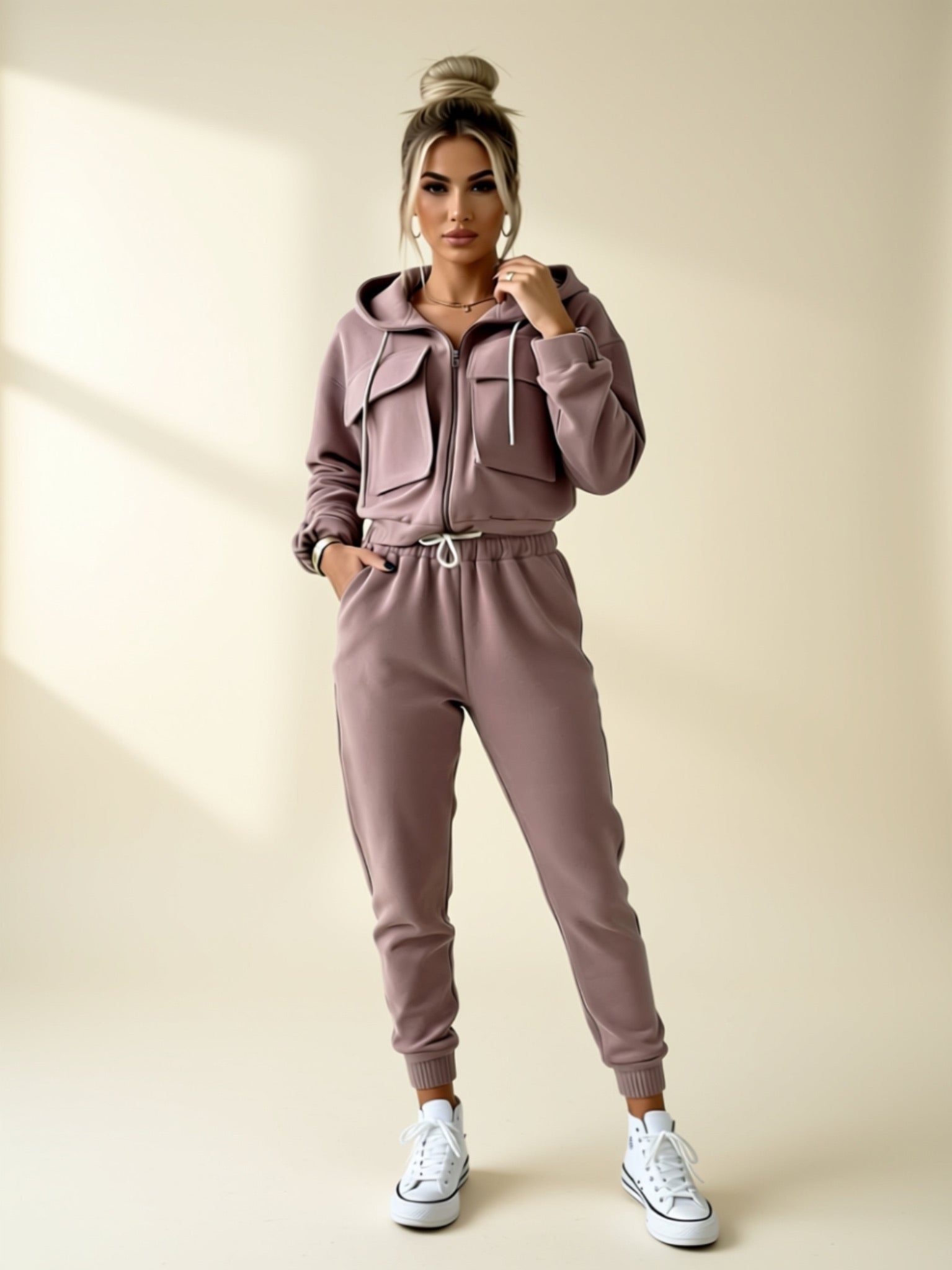 Solid 2‑Piece Pant Set