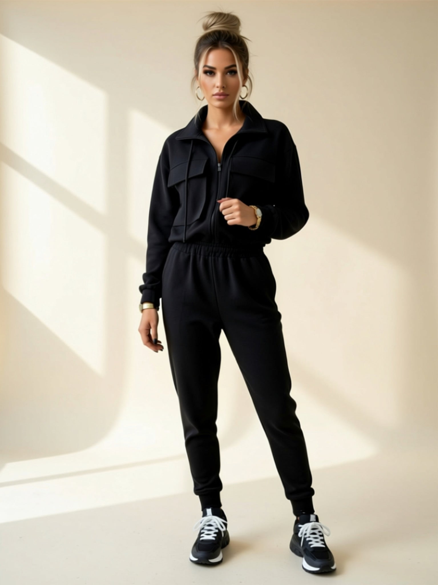 Solid 2‑Piece Pant Set