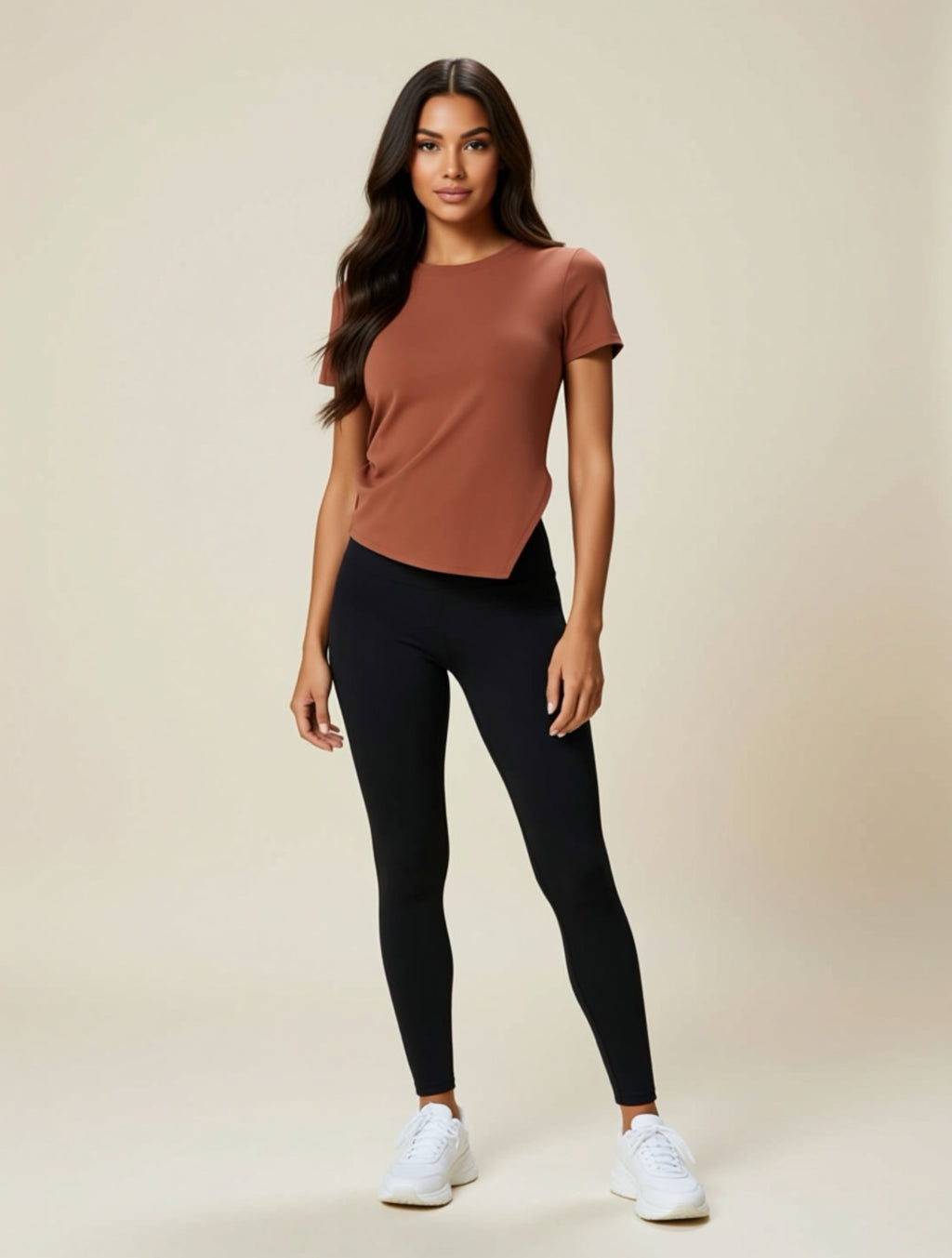 Leichtes Stretch-T-Shirt mit kurzen Ärmeln