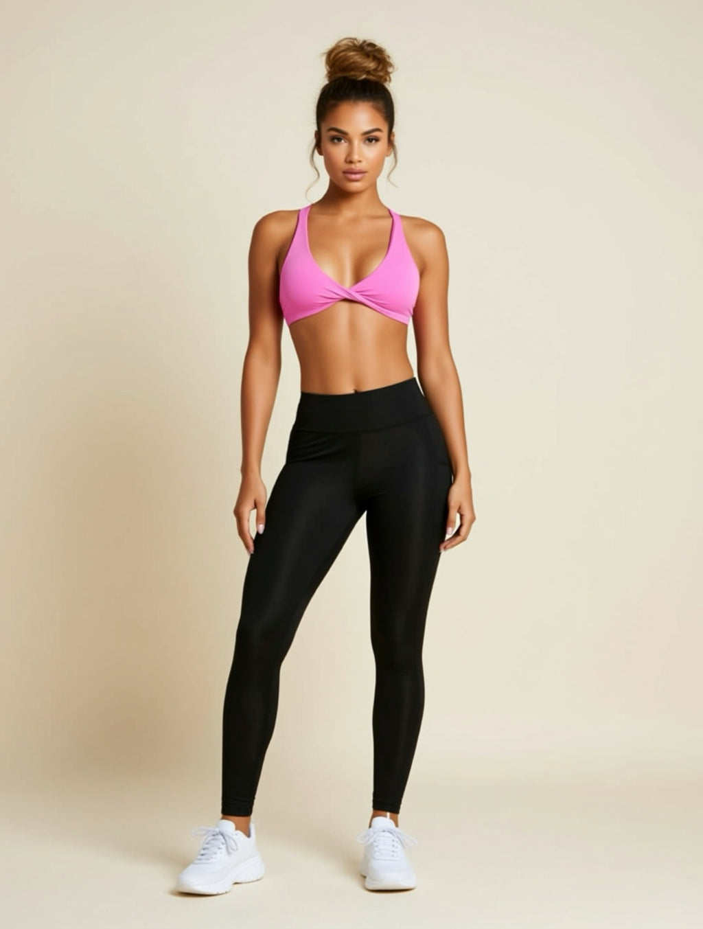 Deep V High‑Support Sports Bra