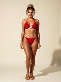 Triangle Bikini Set with Gold Starfish Buckles