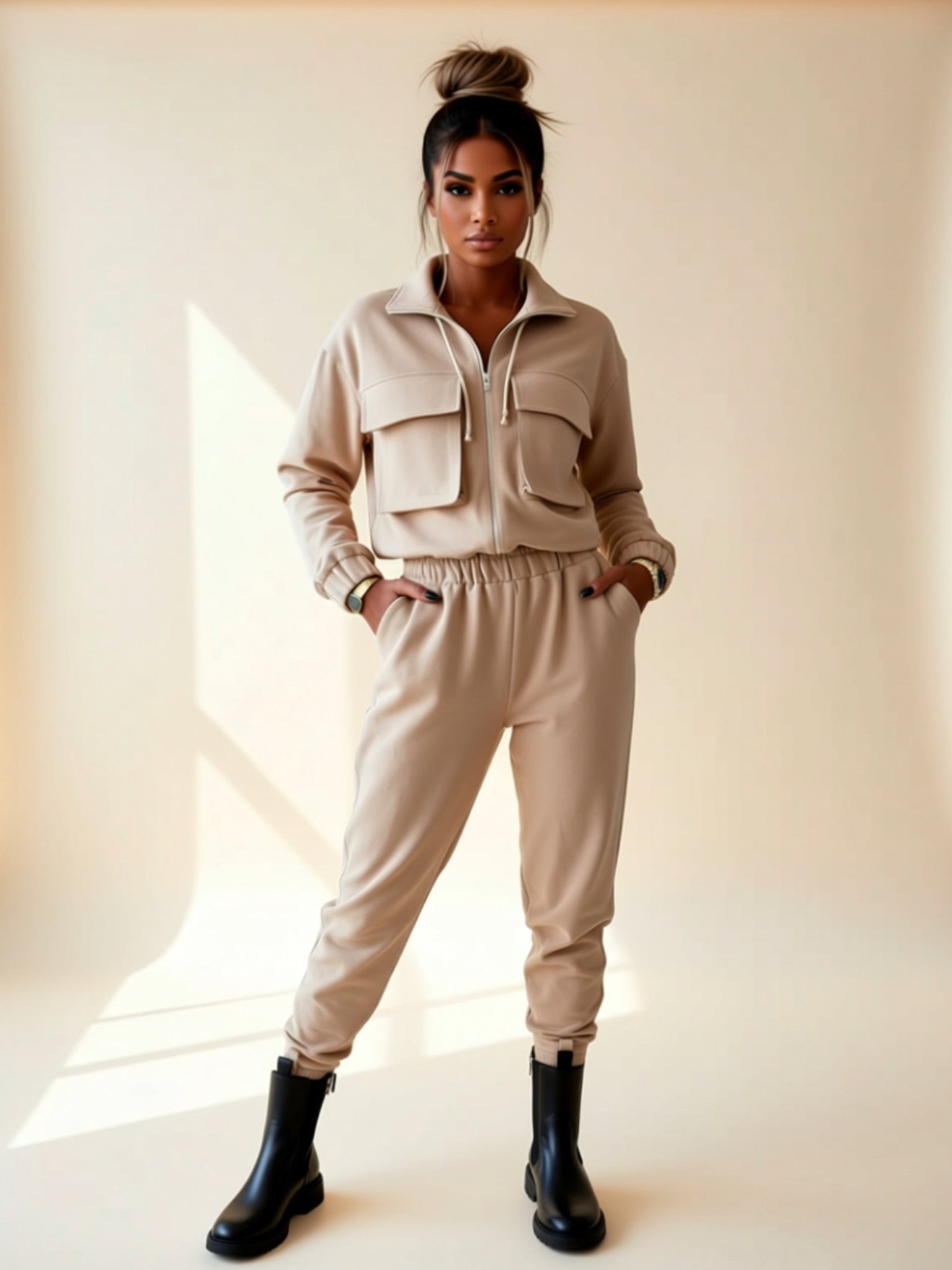 Solid 2‑Piece Pant Set