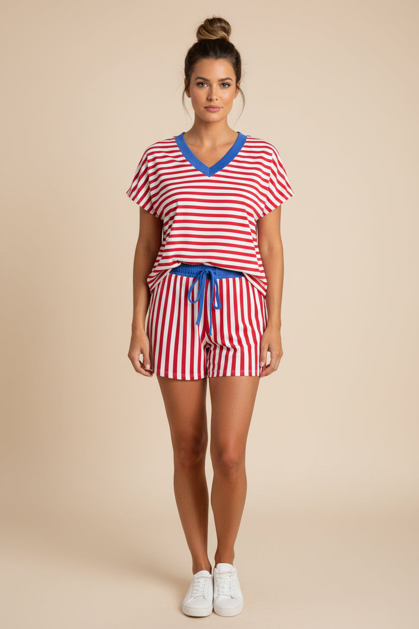 Striped 2 Piece Lounge Set