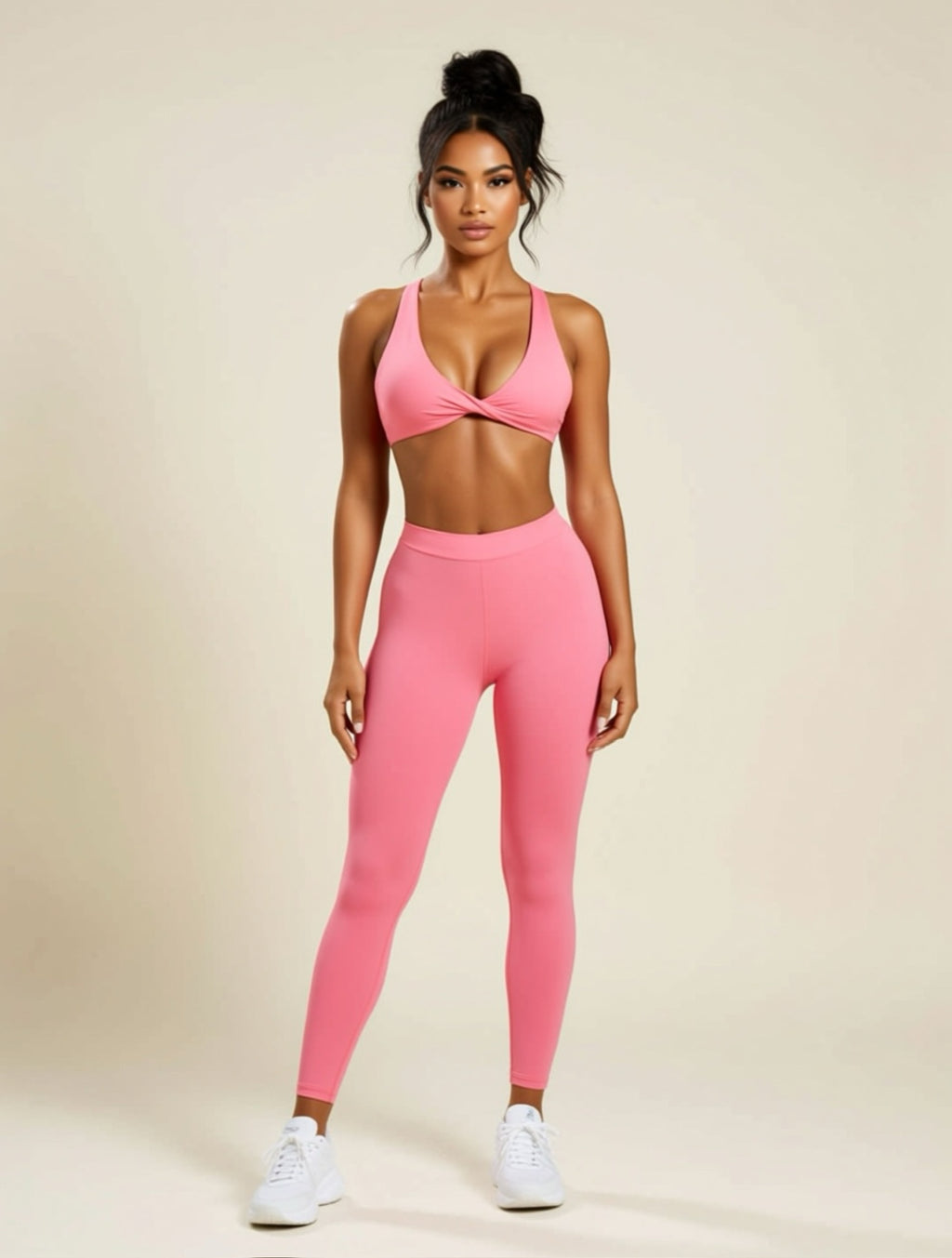 Deep V High‑Support Sports Bra