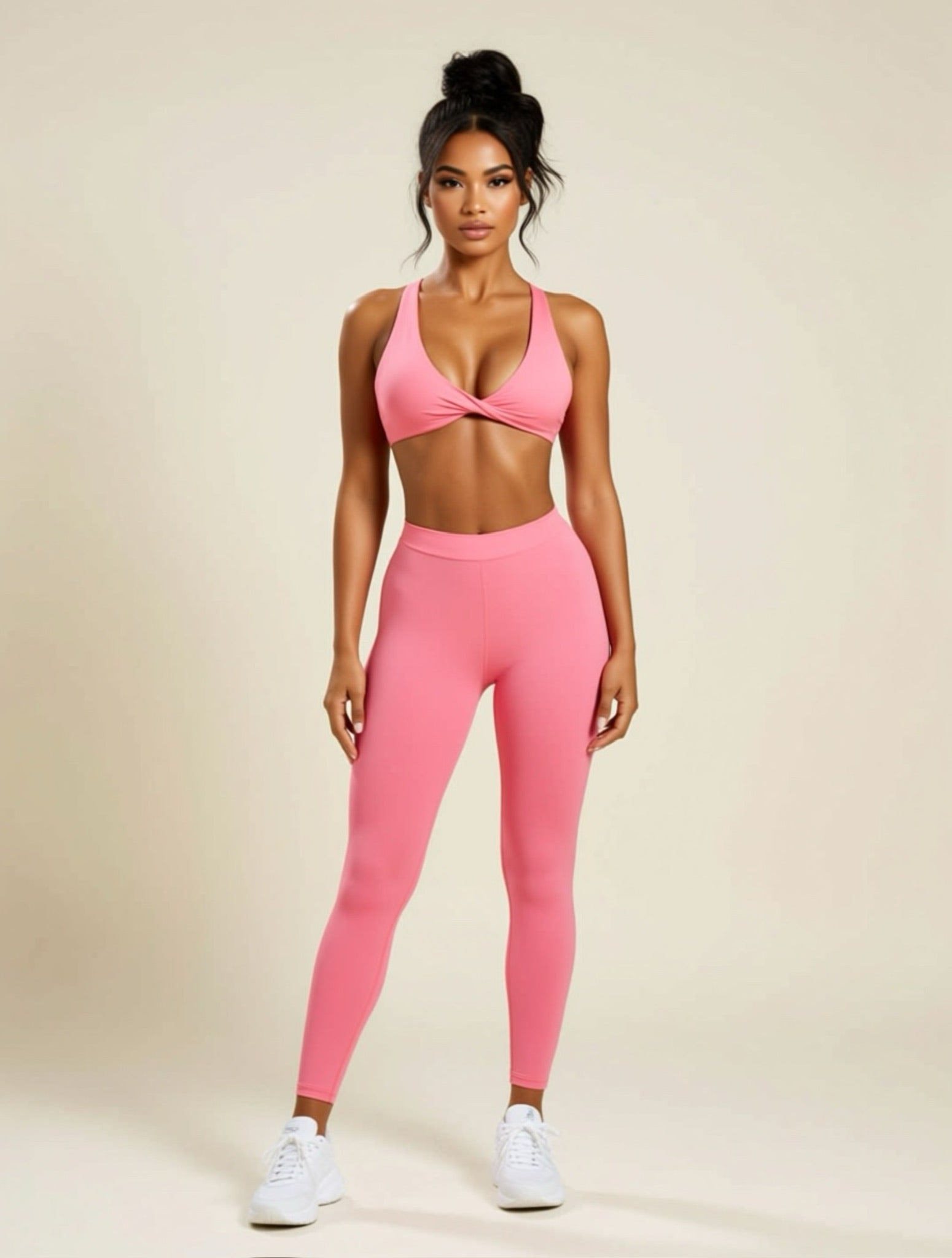 Deep V High‑Support Sports Bra