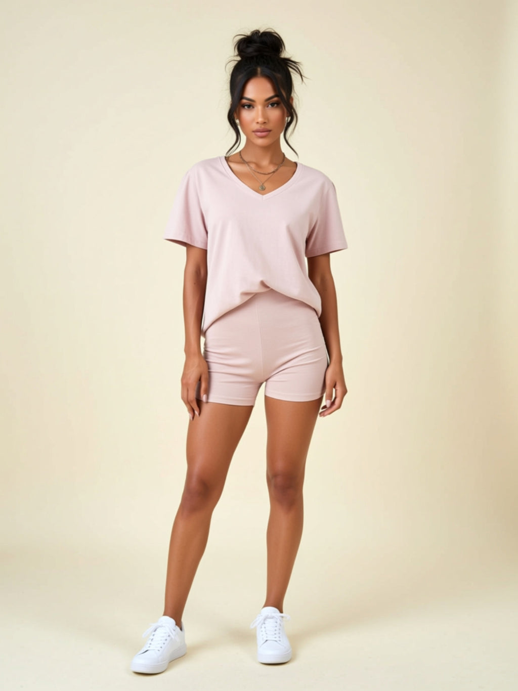 V‑Neck Sports Short Set