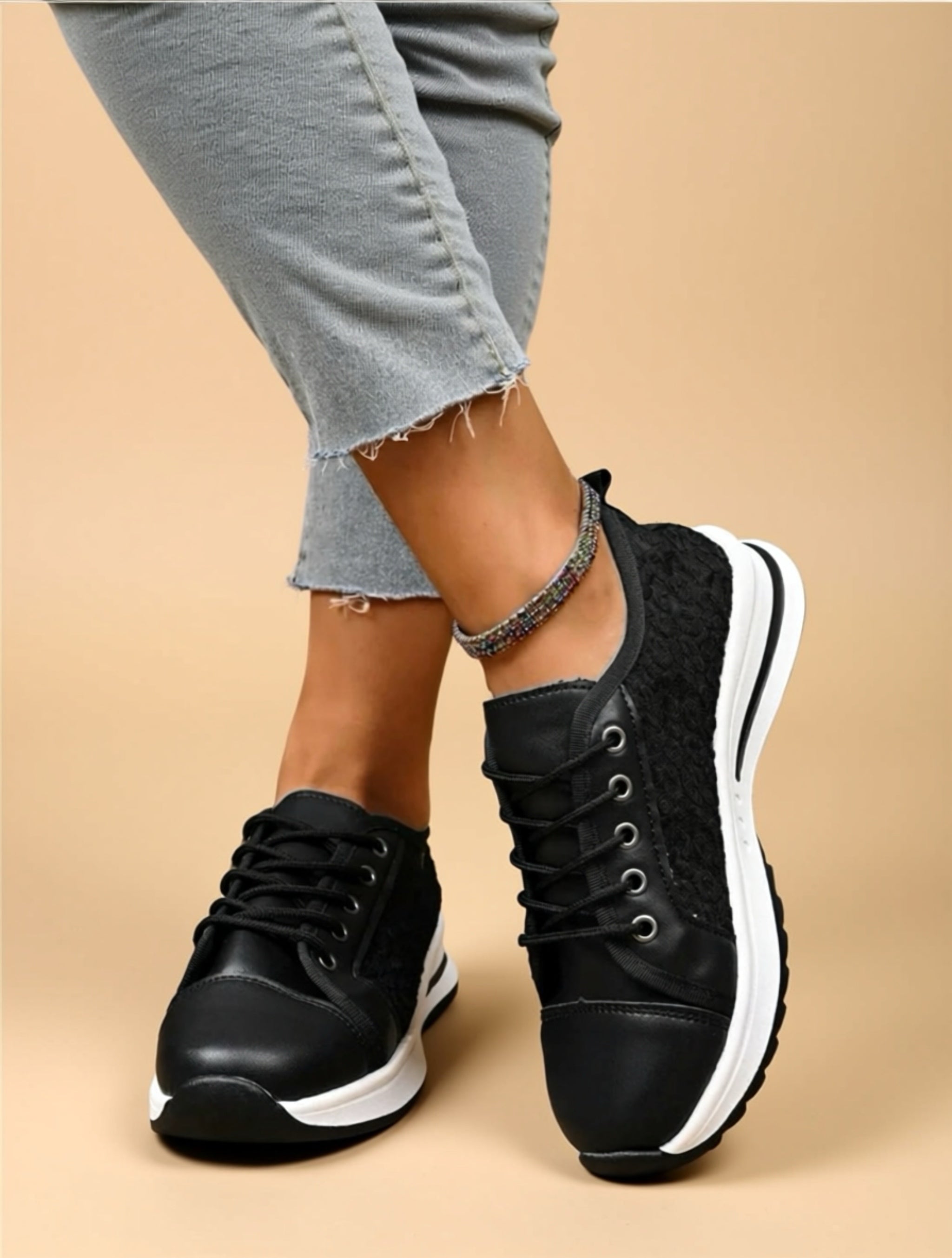 Lightweight Leopard Mesh Sneakers