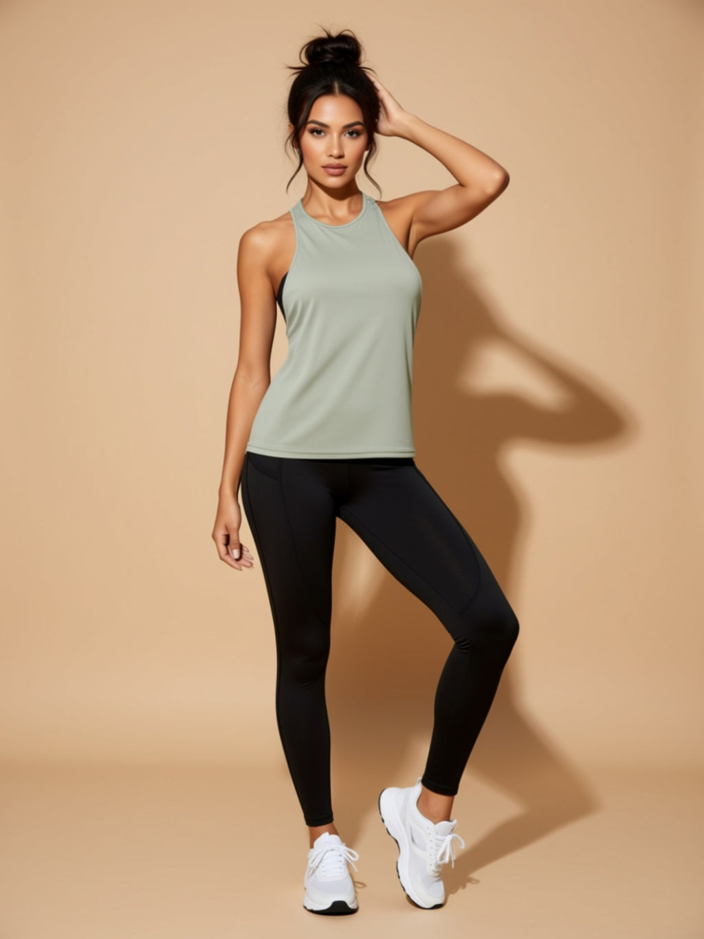 High‑Stretch Sleeveless Turtleneck Sports Top