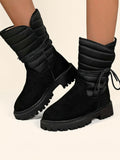 Mid‑Heel Suede Boots