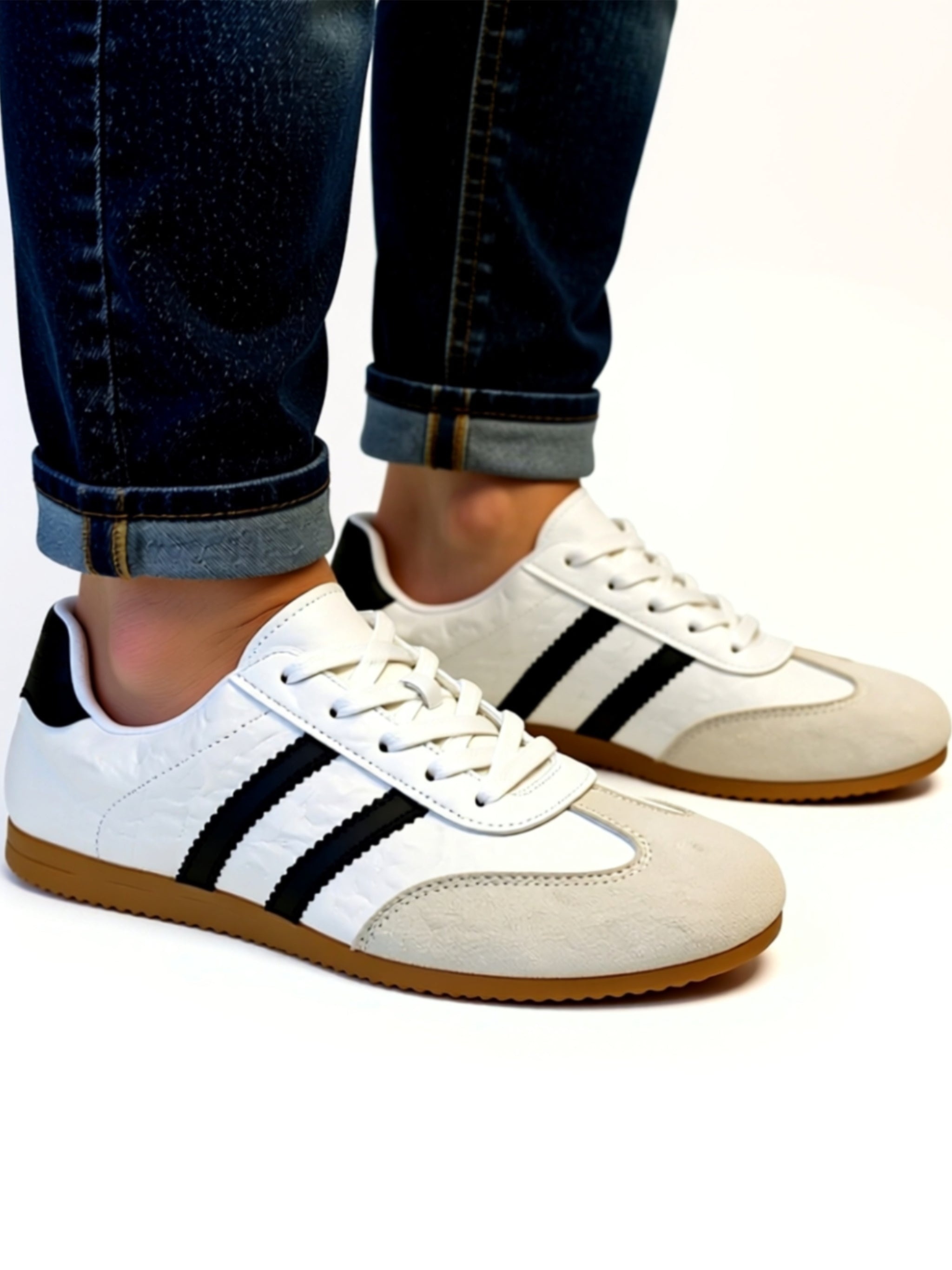 Vegan Leather Flat Sneakers