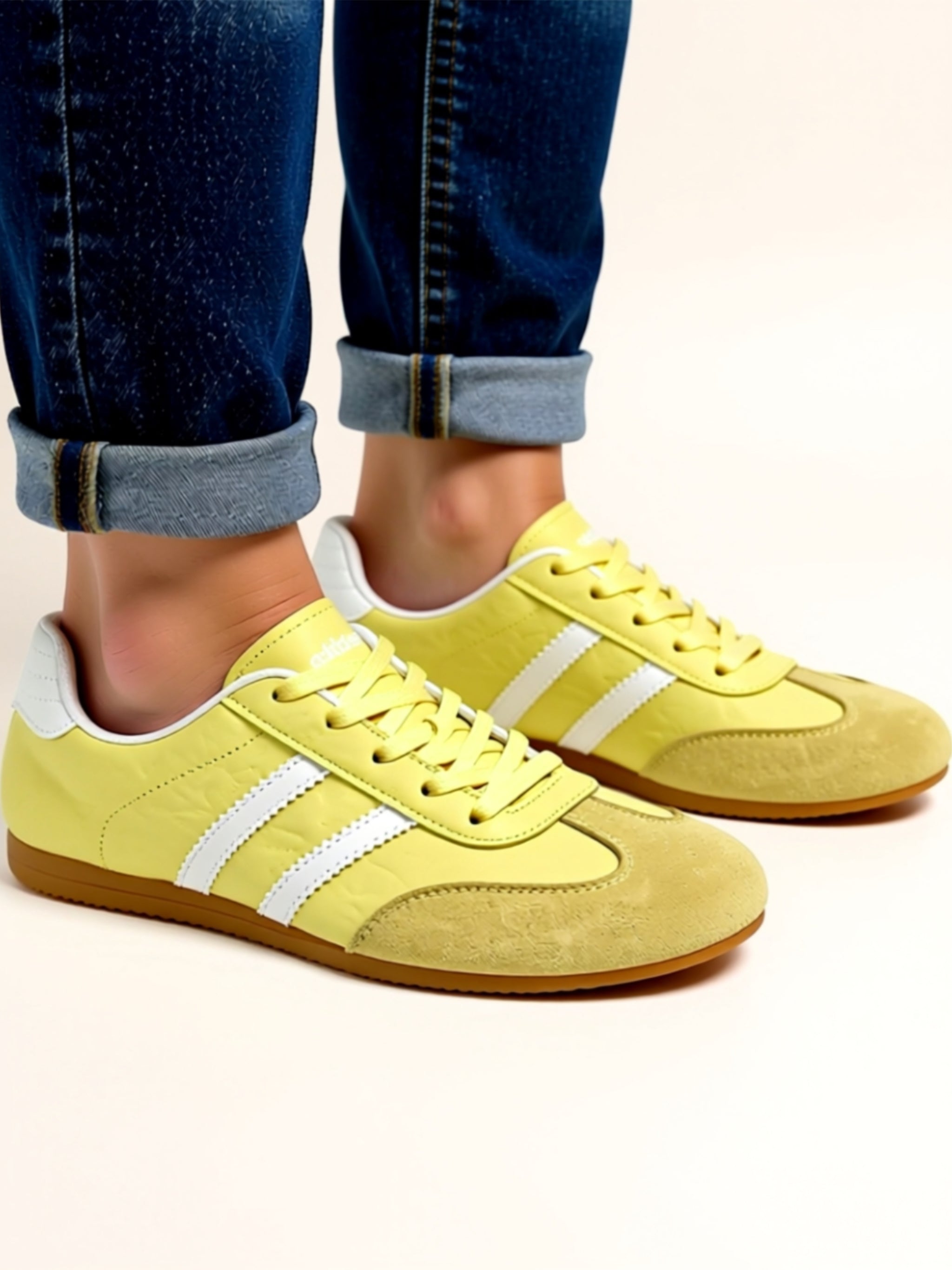 Vegan Leather Flat Sneakers