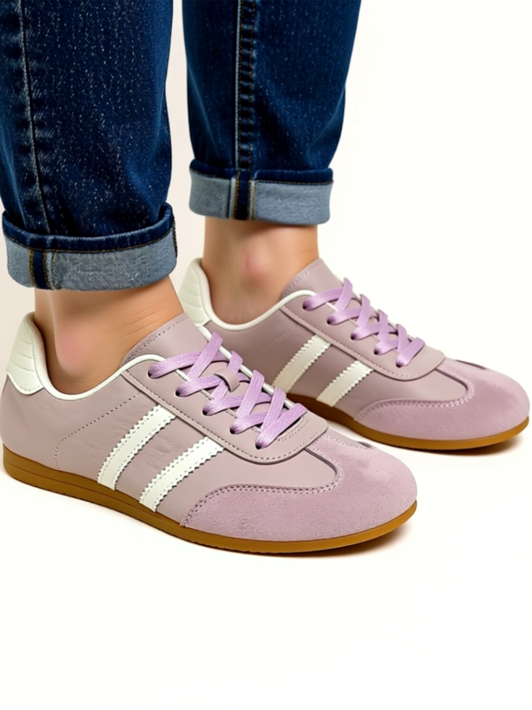 Vegan Leather Flat Sneakers