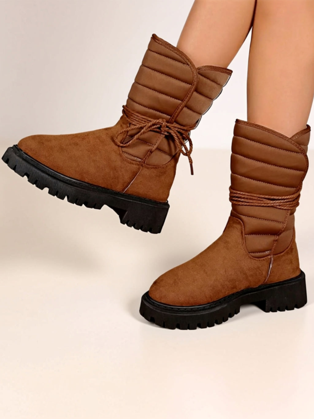 Mid‑Heel Suede Boots