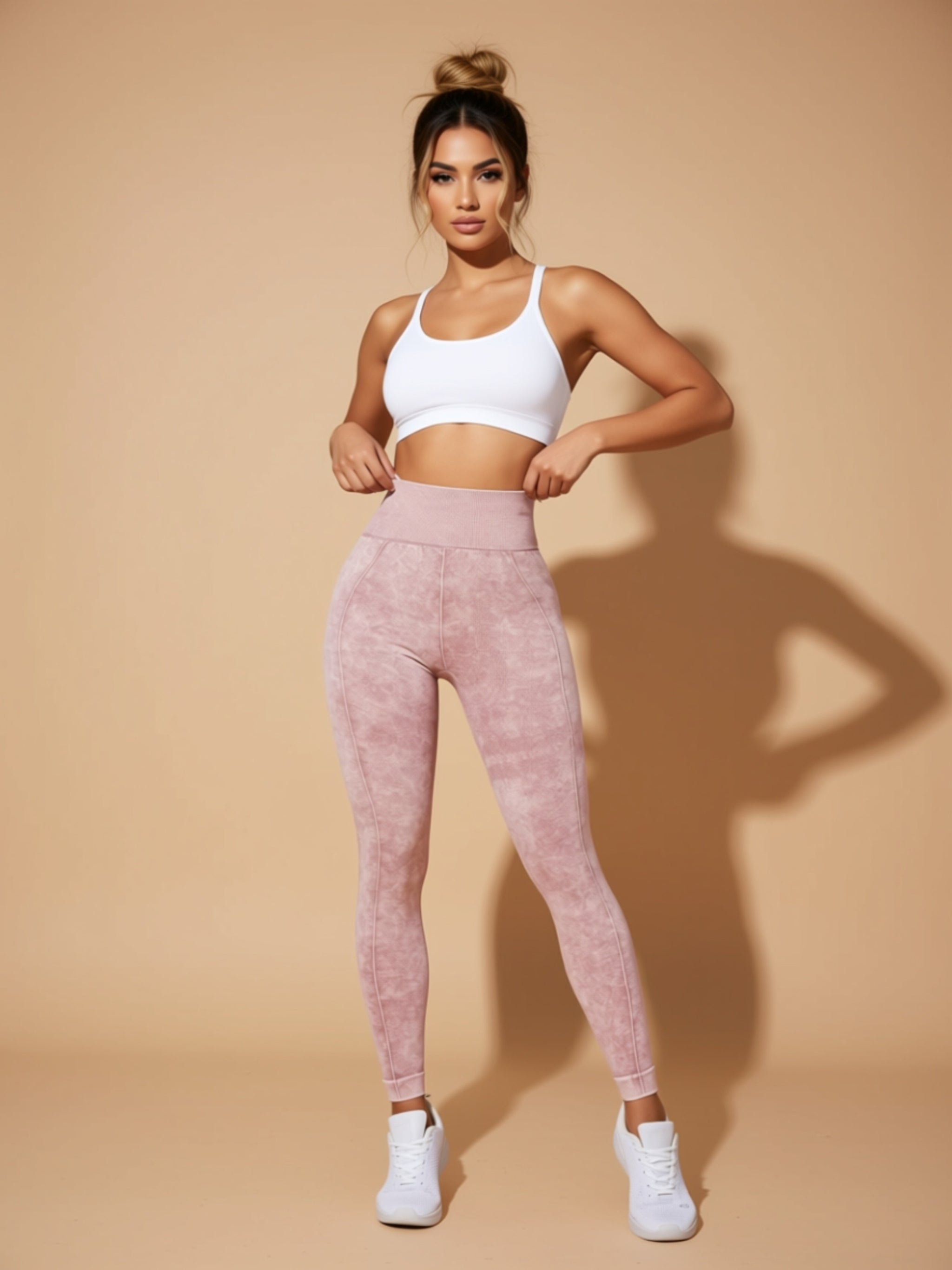 High‑Stretch Self‑Design Knit Sports Leggings