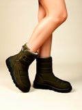 Mid‑Heel Vegan Leather Boots