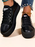 Vegan Leather Flat Sneakers