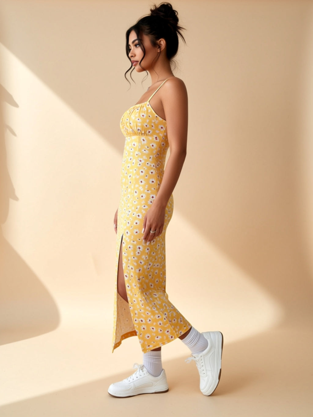 Urlaubs-Strickkleid mit Allover-Print