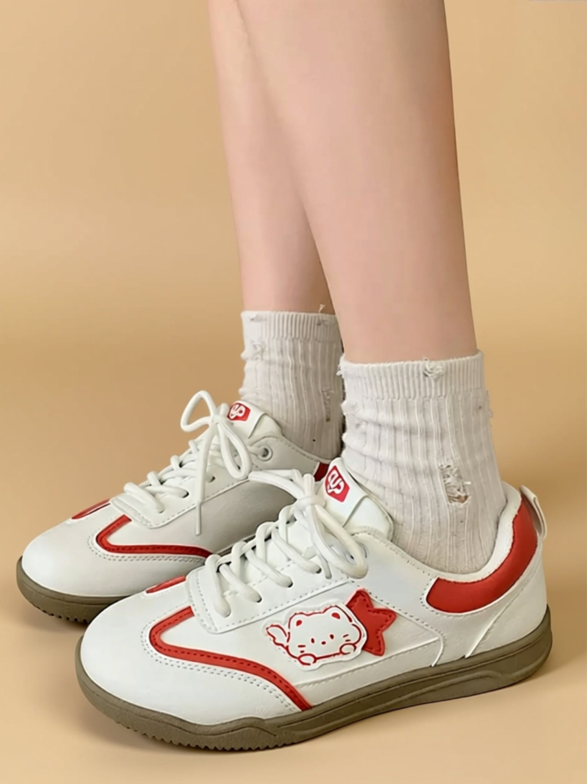 Vegan Leather Flat Sneakers