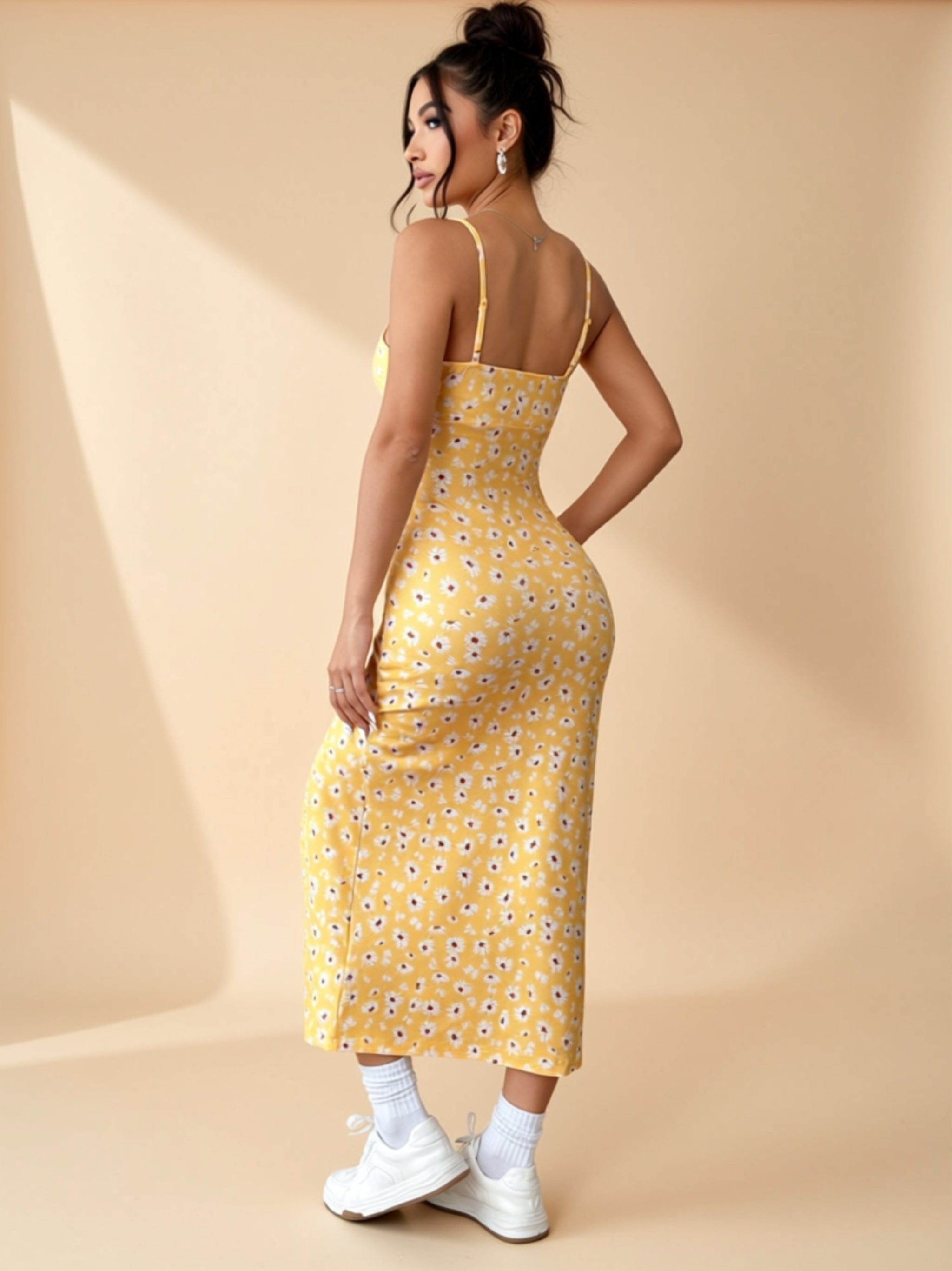 Urlaubs-Strickkleid mit Allover-Print