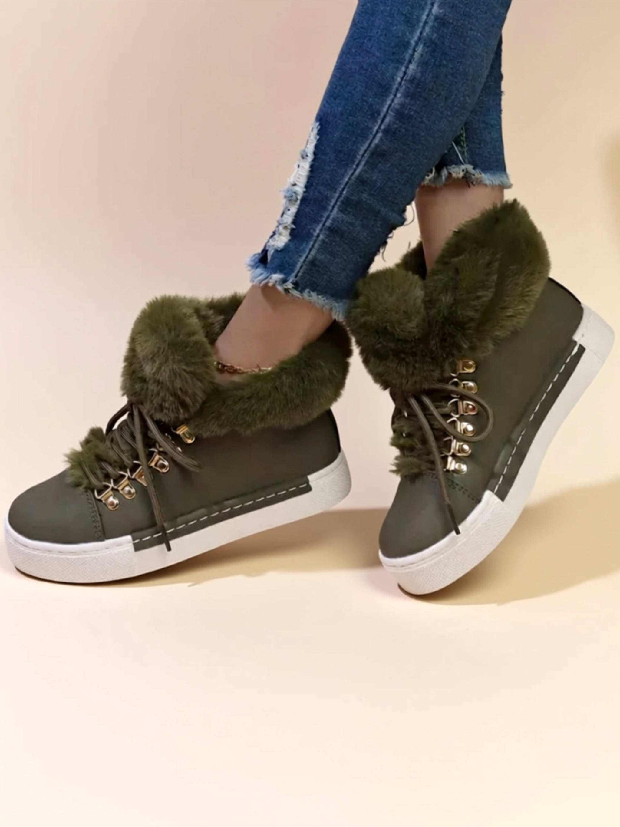 Suede Low‑Heel Boots