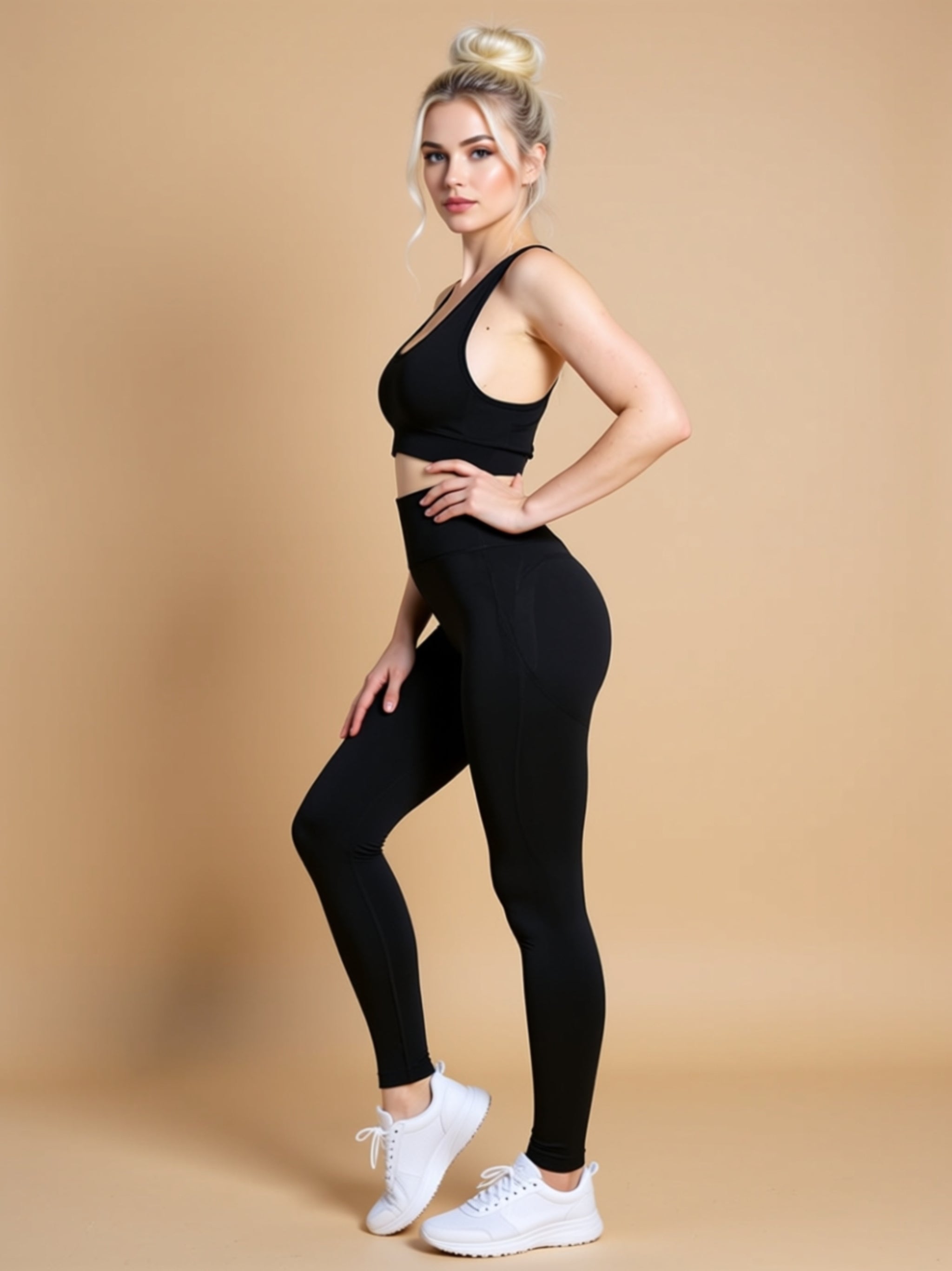 High‑Waist Knit Sports Set