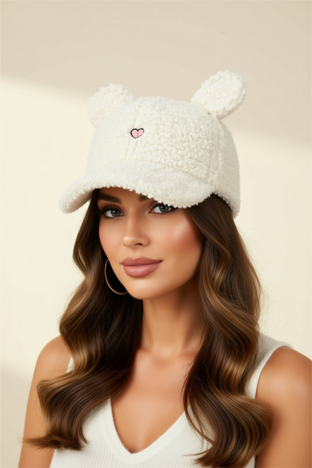 Lambswool Teddy Bear Baseball Cap