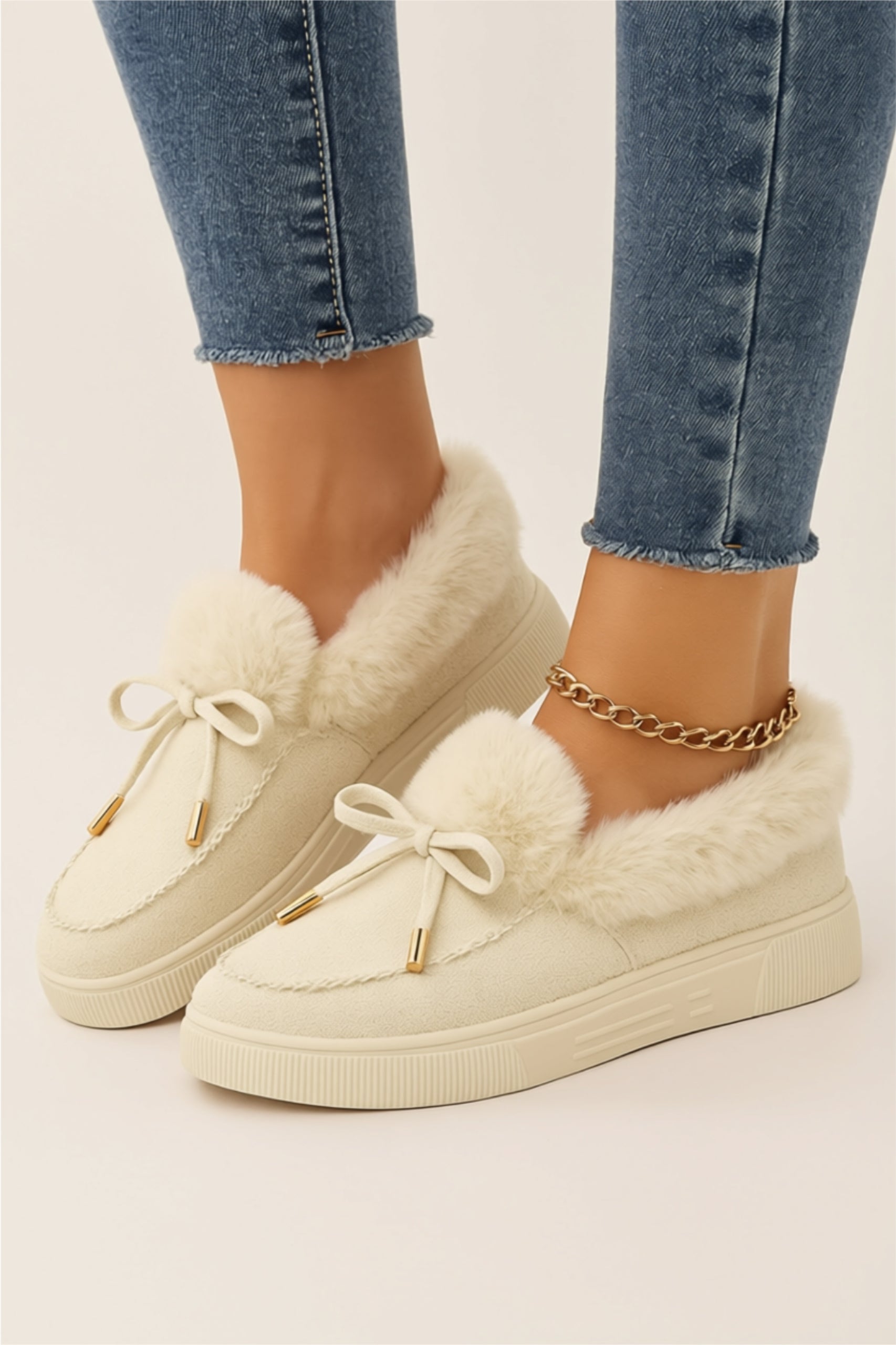 Suede Fluffy Lined Slippers
