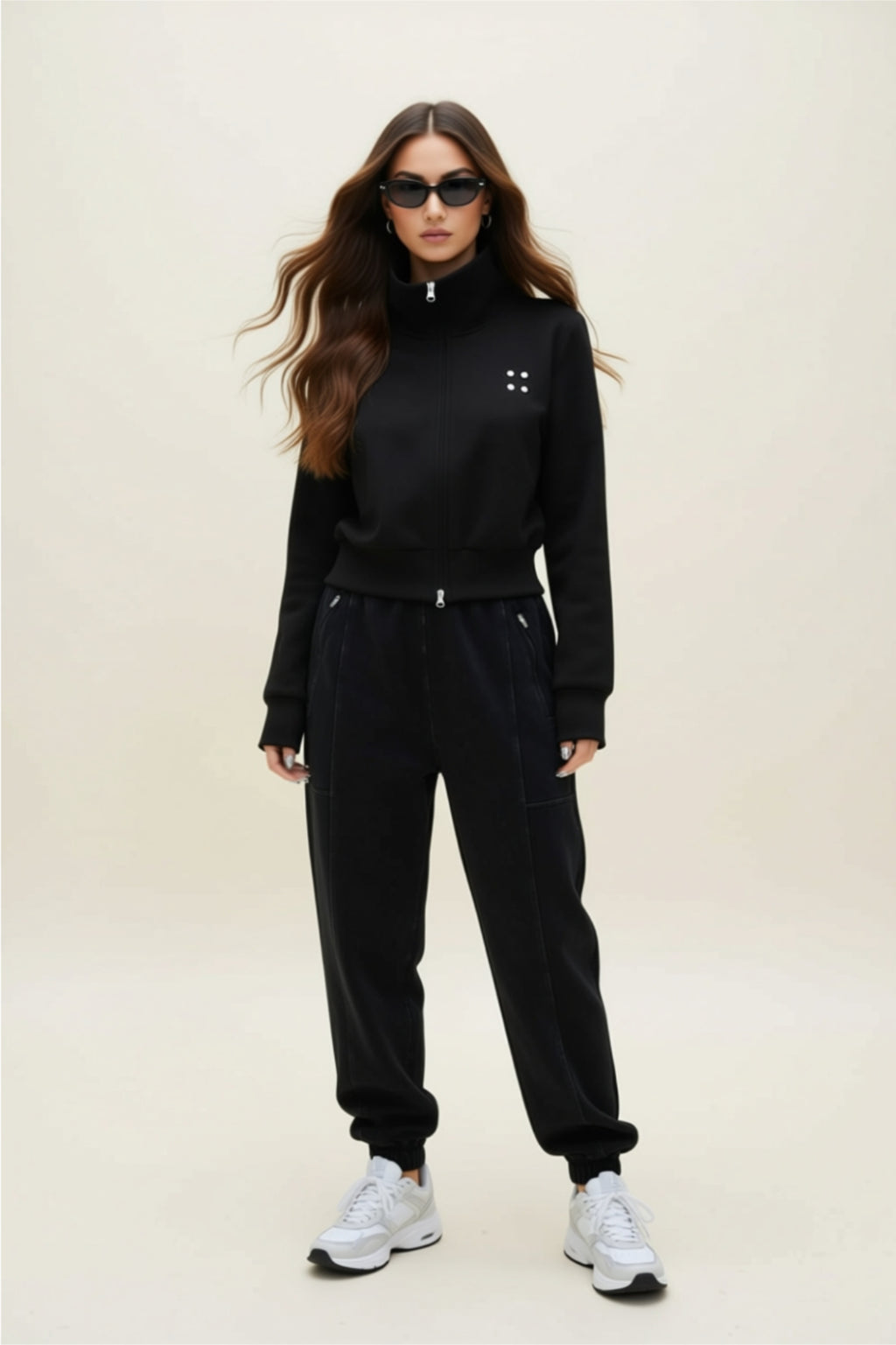 High-Neck Zip-Up Jacket