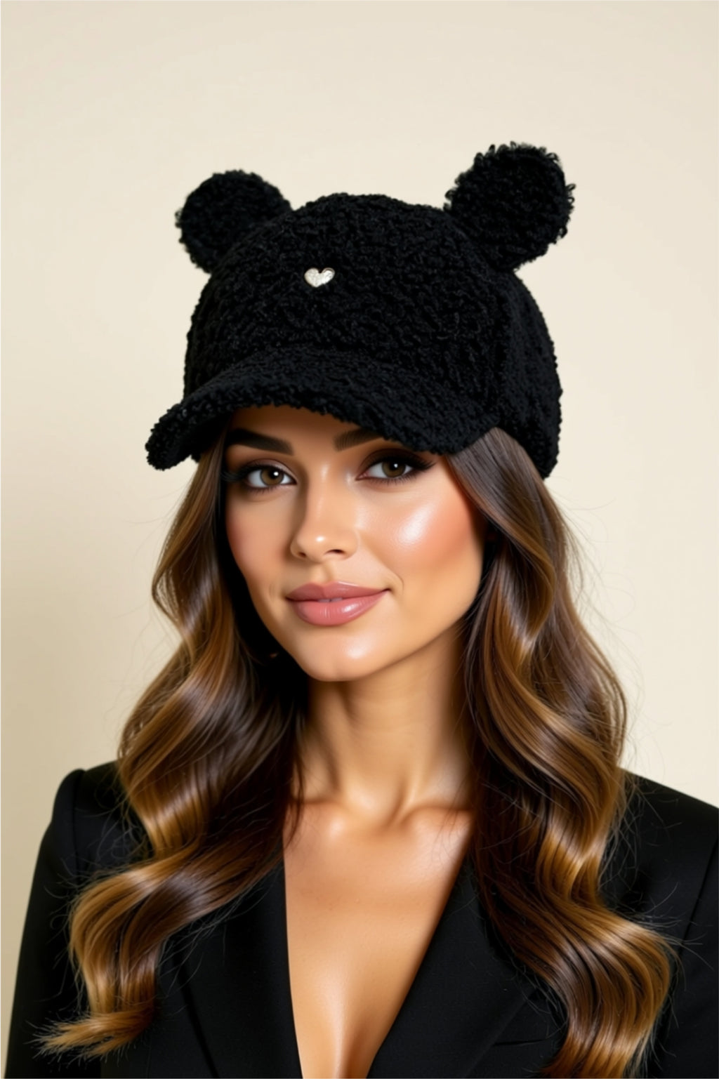Lambswool Teddy Bear Baseball Cap