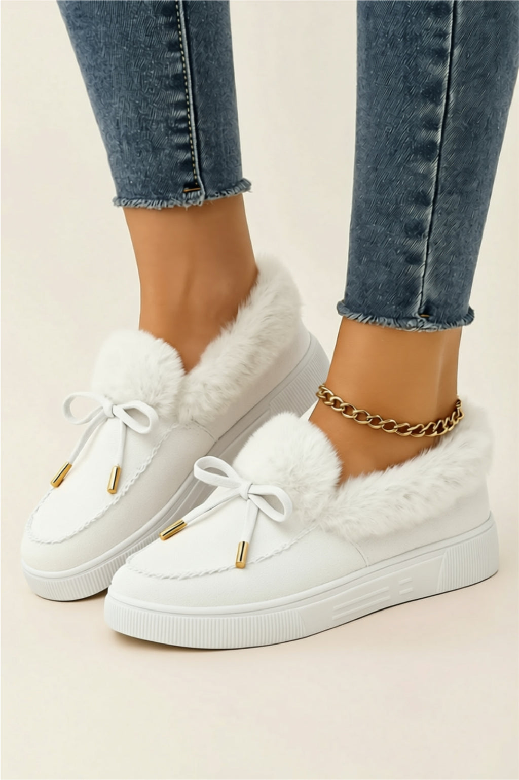 Suede Fluffy Lined Slippers