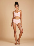 Romantic High‑Waist Two‑Piece Swim Set