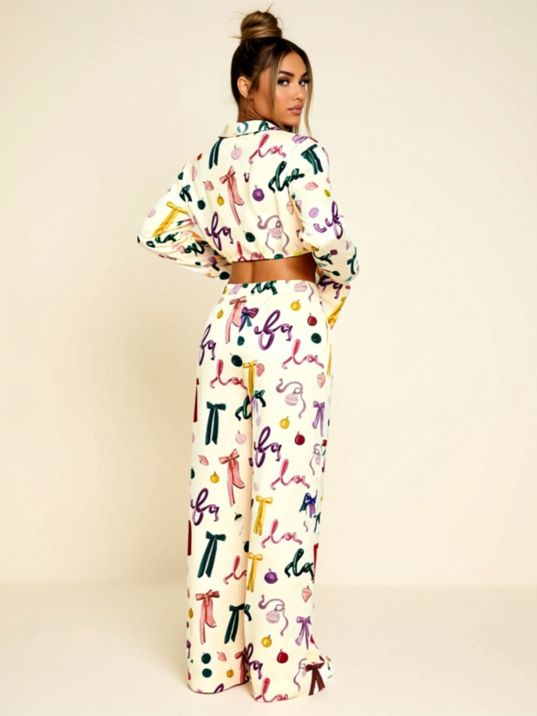 Two‑Piece Button‑Up Pant Sleepwear Set