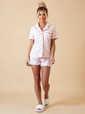 Two‑Piece Drawstring Sleep Set with Pockets & Frill