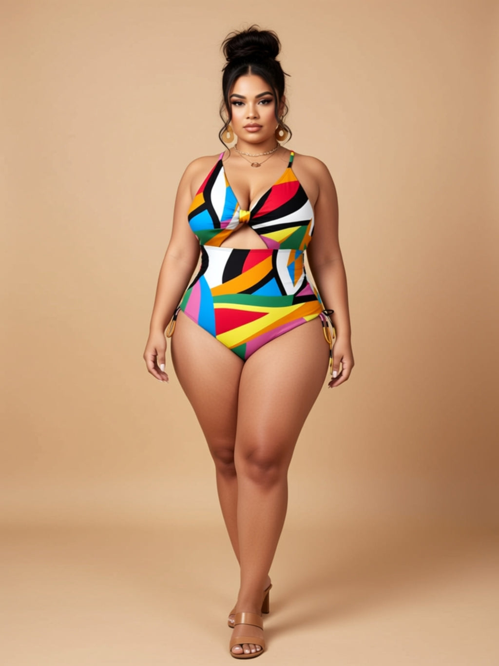 Sexy Floral Knit One‑Piece Swimsuit