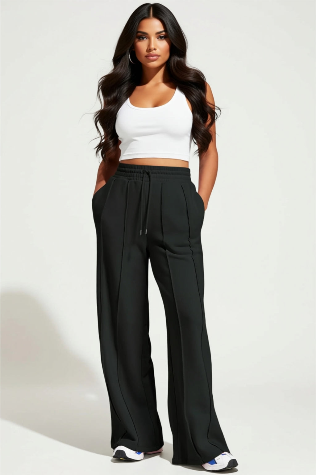 Loungehose mit weitem Bein und Kordelzug