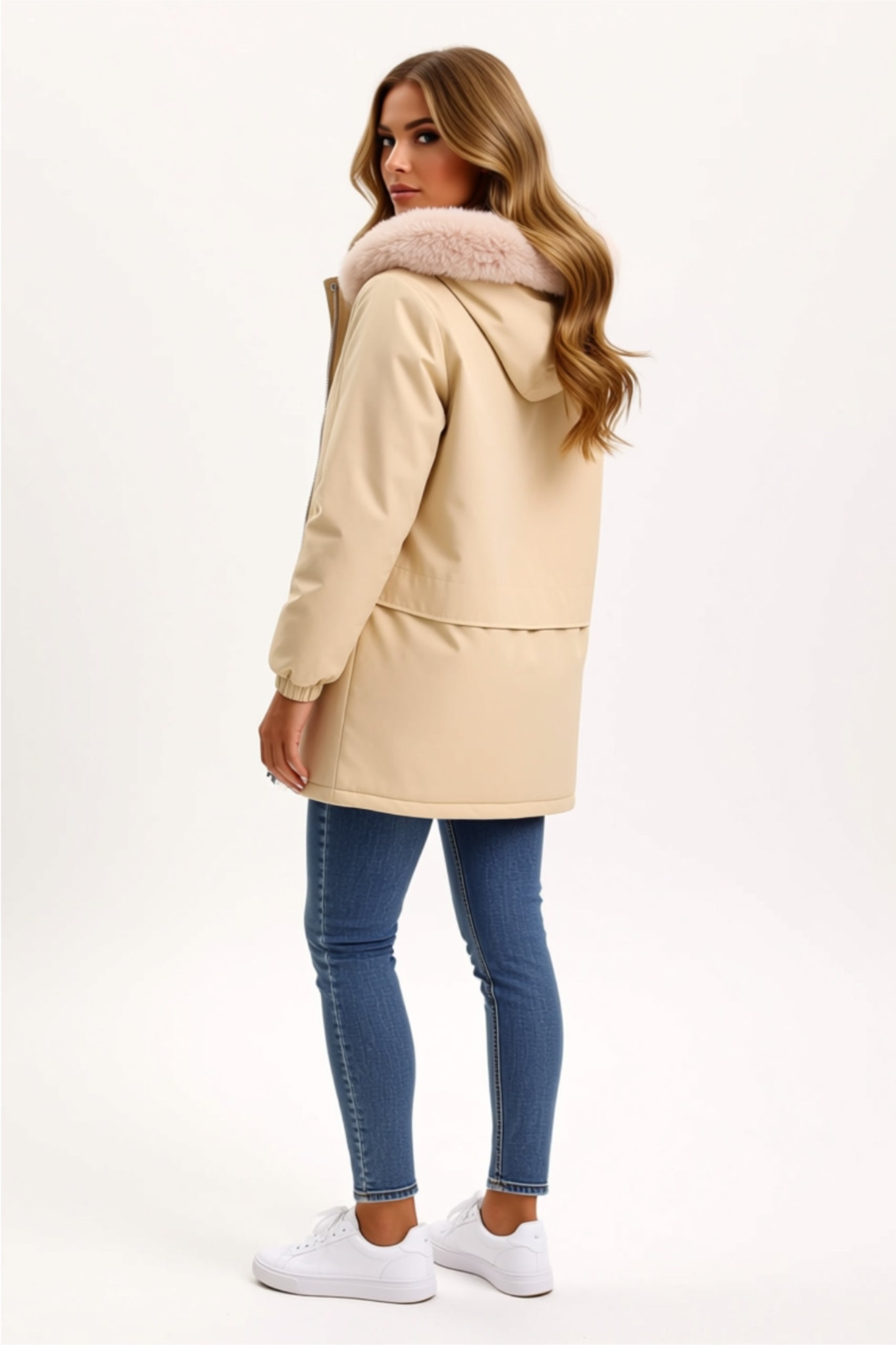 Thick Lined Button-Up Jacket with Pockets