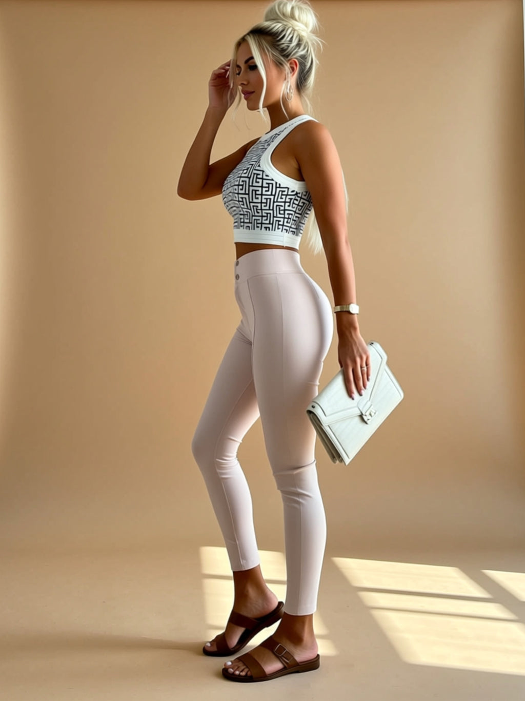High‑Stretch Vegan Leather Pants