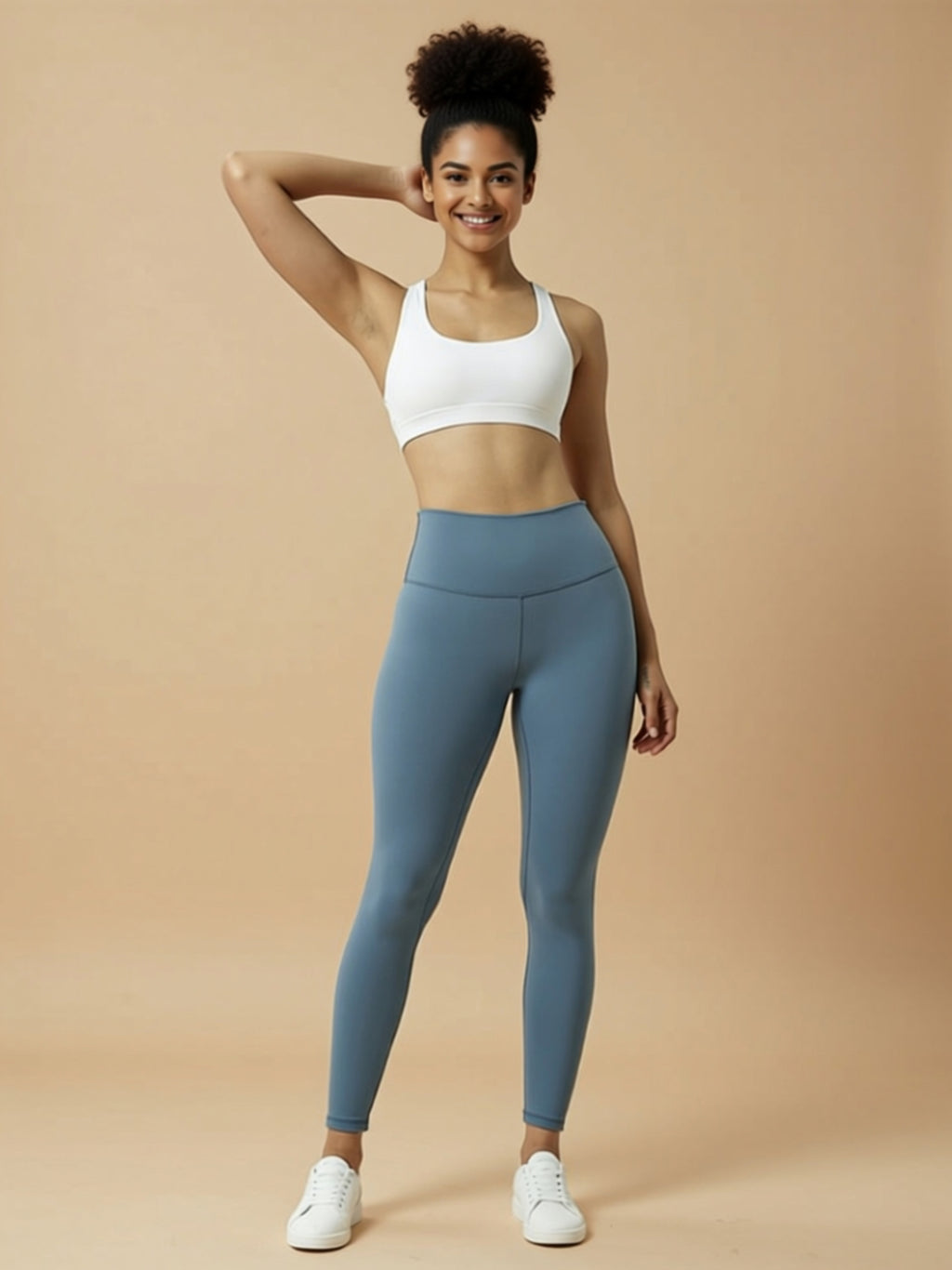 High‑Stretch Mid‑Waist Knit Leggings