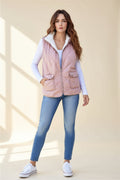 Reversible Quilted Vest with Zipper & Pockets