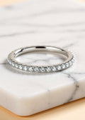 0.57 CT Round Moissanite Wedding Band in 925 Sterling Silver