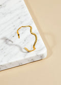 Adjustable 18K Gold-Plated Minimalist Open Ring in Stainless Steel
