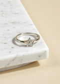 Zircon Star Ring in Platinum-Plated .925 Sterling Silver