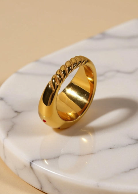 18K Gold-Plated Celestial Starburst Ring with Colorful Zircon Accents
