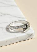 Adjustable Zircon Wrap Ring in Platinum-Plated .925 Sterling Silver