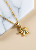 18K Gold-Plated Starfish Pendant Necklace in Stainless Steel, 18 Inch