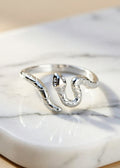 Adjustable Double Snake Wrap Ring in .925 Sterling Silver, Size 7