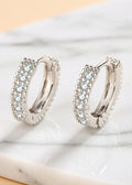 0.14 CT Round Moissanite Huggie Hoop Earrings in .925 Sterling Silver